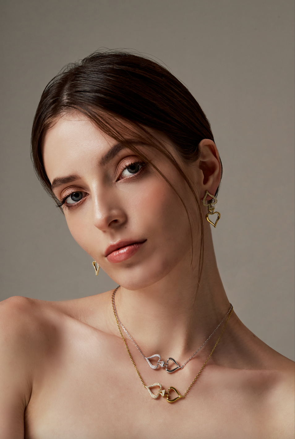 Double Spade Necklace- Yellow Gold