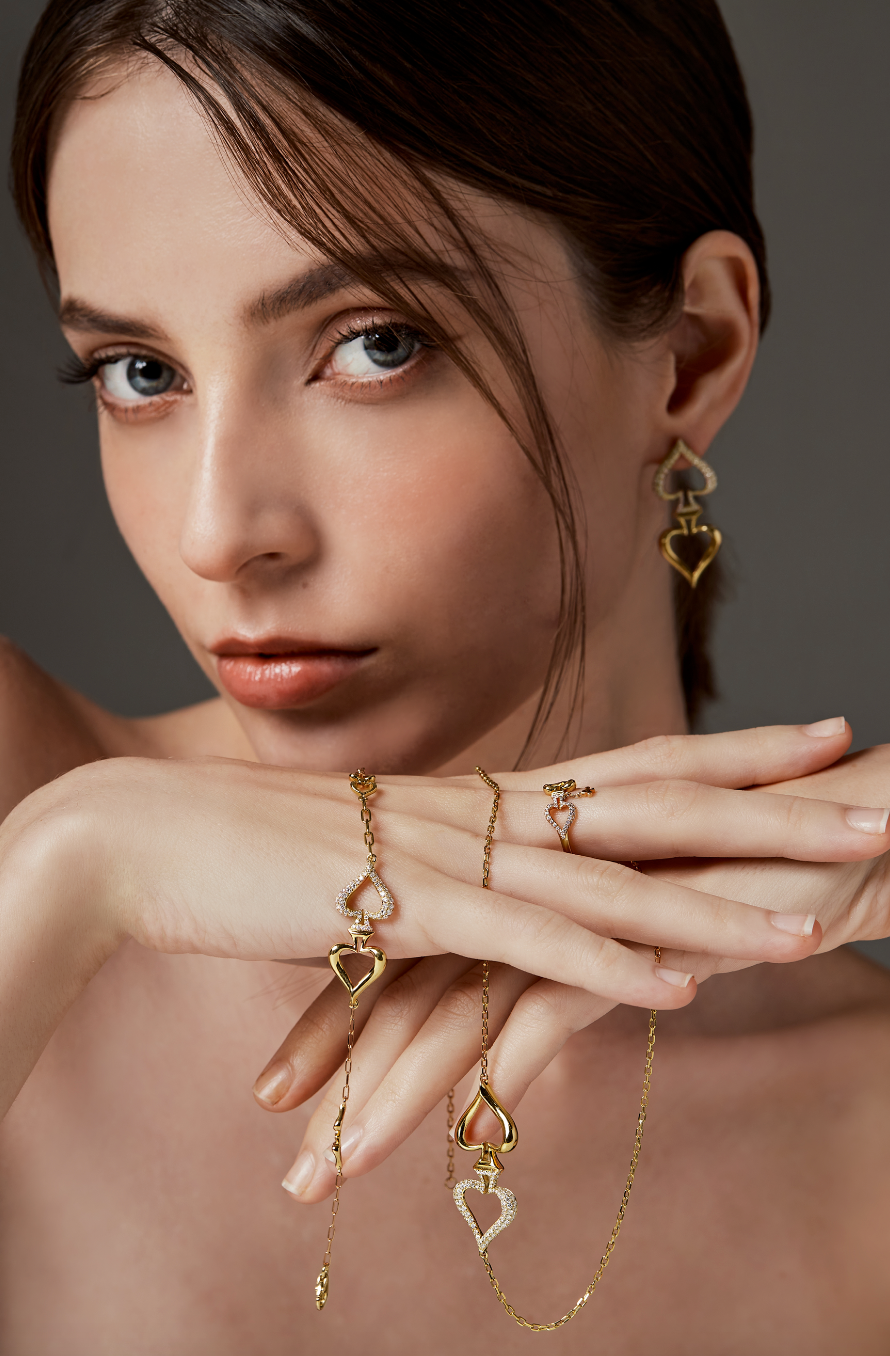 Double Spade Ring- Yellow Gold