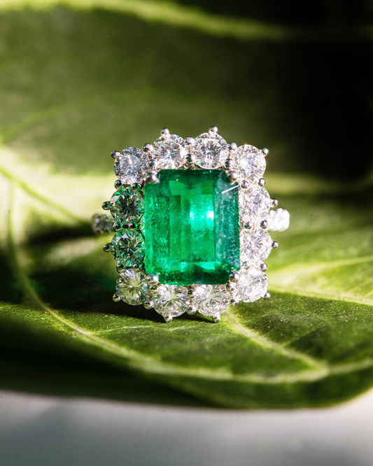 Bespoke Emerald & Diamond Ring