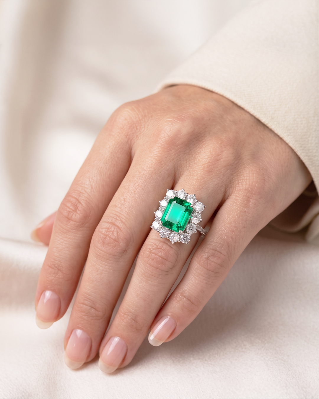 Bespoke Emerald & Diamond Ring