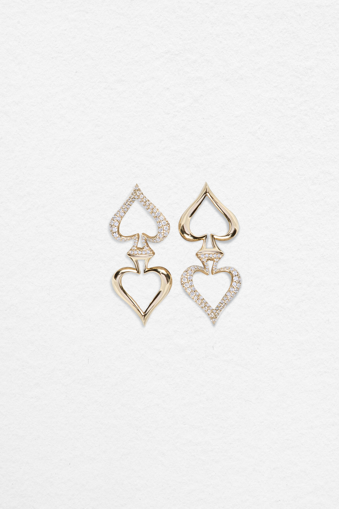 Double Spade Earring- Yellow Gold