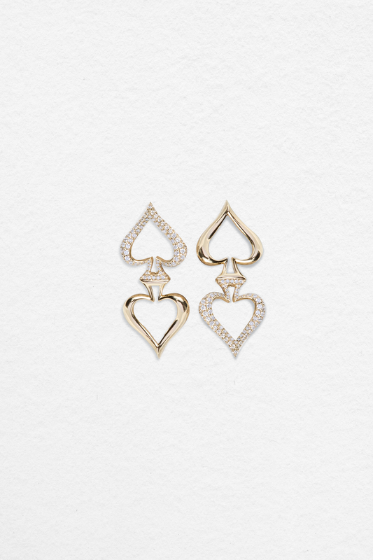 Double Spade Earring- Yellow Gold