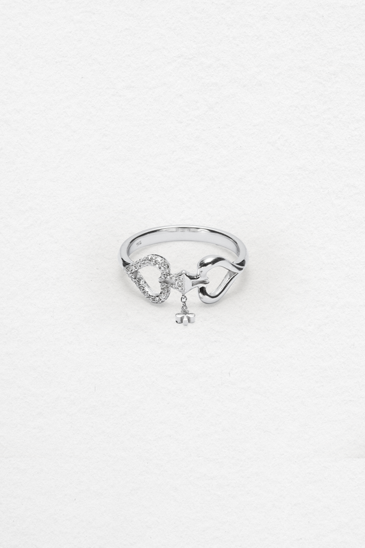 Double Spade Ring- White Gold